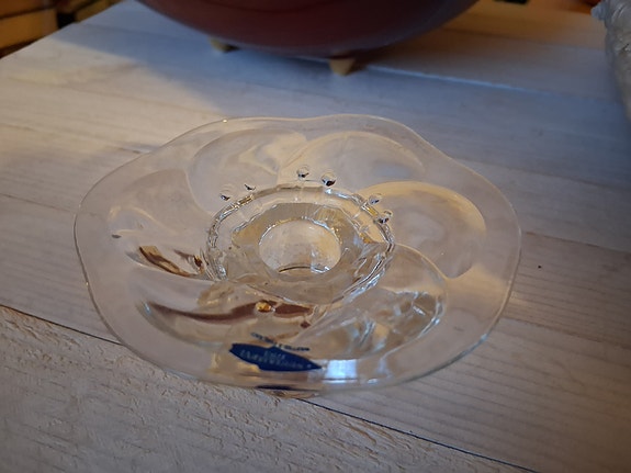 Nuutajärvi kynttilänjalka kirkas lasi