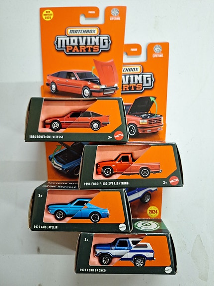 Matchbox Moving Parts, AMC, Rover, Ford Bronco ja Ford SVT