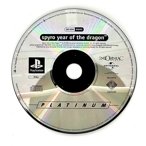 Spyro Year of the Dragon Platinum loose Ps1