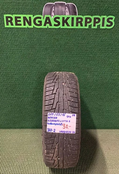 205/55R16 Nokian HKPL R 94R kitka uudenveroiset DOT08 1KPL
