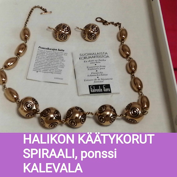 KALEVALA, HALIKON KÄÄTYKORUT SPIRAALI-kääty ja korvakorut
