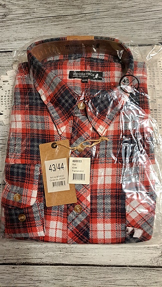 Uusi punainen-värit flanellipaita (XL/43-44)