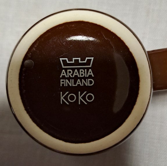 Arabia, KoKo , ruskea, 4kpl espresso kuppi+ lautanen + lusikka