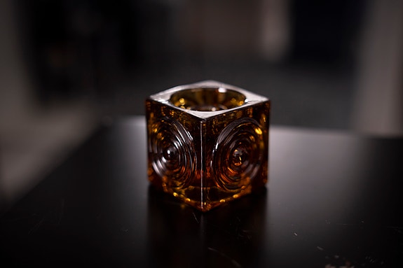 Riihimäen lasi -  Rengas kynttilänjalka (Amber)