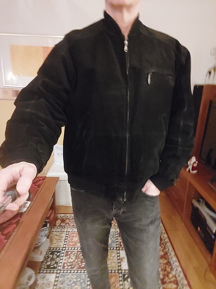 Miesten musta nahkatakki 52 Mic Big L