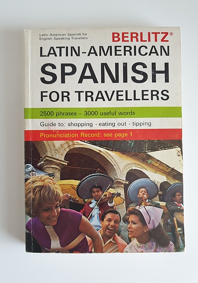 Matkaopas kieliopas Latin-America englanti-espanja vintage