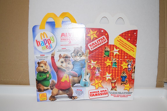 Mcdonalds's Happy meal laatikko alvin ja pikkuoravat 2