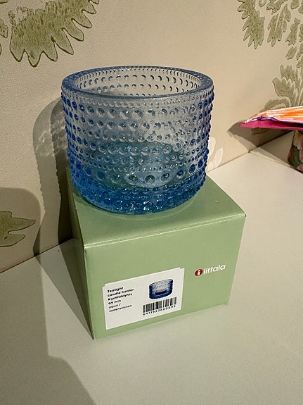 Iittala Kastehelmi kynttilälyhty vedensininen