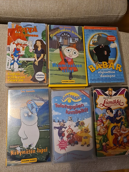 VHS lasten elokuvia 6 kpl