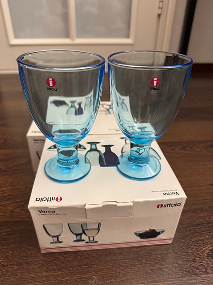 Iittala Verna lasit sininen 4 kpl