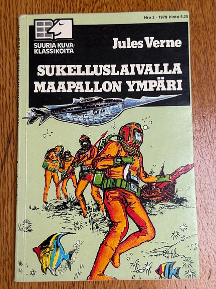 Jules Verne Sukelluslaivalla Maapallon Ympäri kirja