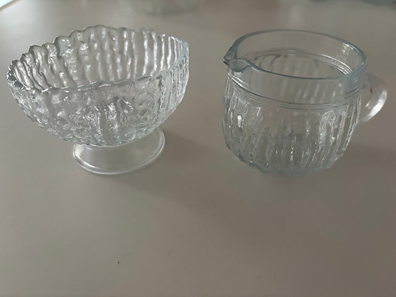 Riihimäen lasi kehrä sokerikko ja kermakko