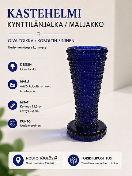 KASTEHELMI KYNTTILÄNJALKA / OIVA TOIKKA / KOBOLTINSININEN