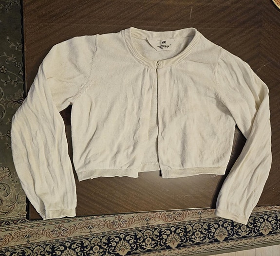 Valkoinen bolero, koko 122/128