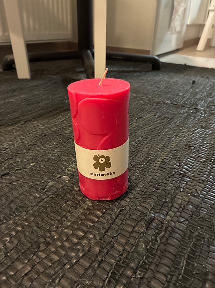 Marimekko Unikko / Havi pinkki / vaaleanpunainen kynttilä / koriste-esine