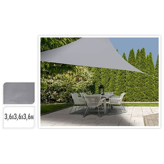 ProGarden Aurinkosuojakangas 3,6x3,6x3,6 m harmaa kolmio(sku436351
