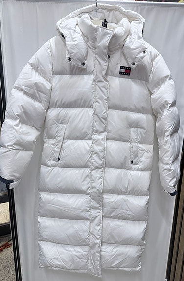 Tommy Hilfiger The Alaska Puffer pitkä untuvatakki takki valkoinen XS