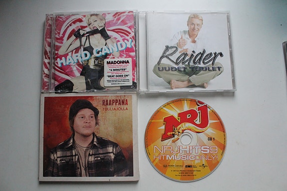 Raappana Tuuliajolla, Raider Uudet tuulet, Madonna  Hard candy, Nrjhits9