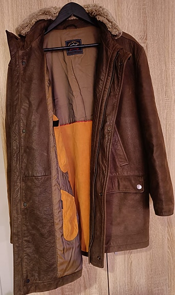 Paul&Shark vintage lampaannahkatakki (L)