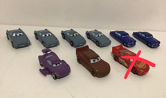 Muovisia Disney Pixar Cars Autoja, 3 euroa / kpl