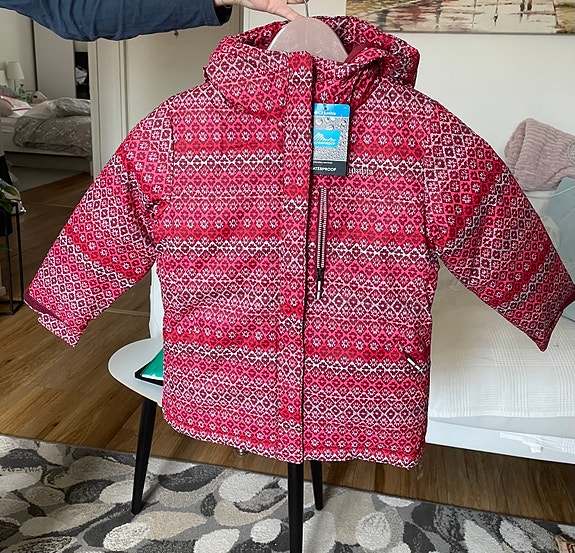 TARJOUS: Columbia lasten talvitakki (XS 116) tytöille (laput kiini, käyttämätön)