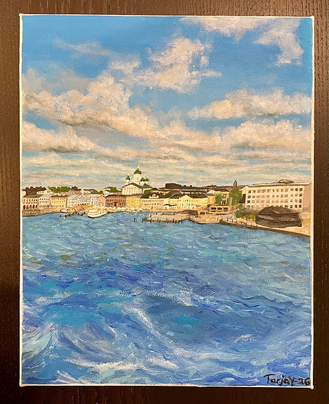 This is Helsinki. Ainutlaatuinen akryylimaalaus canvas-taululle 35 x 28 cm