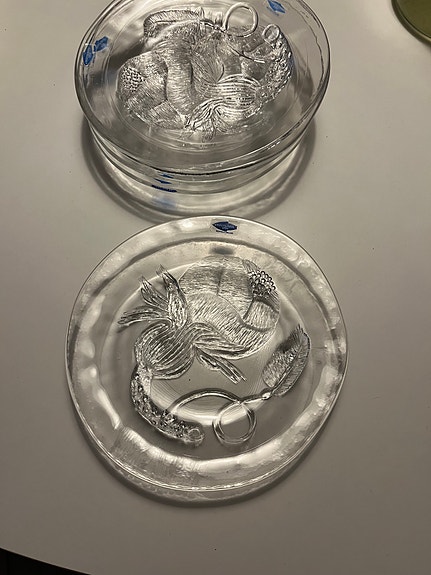 Nuutajärvi Pioni lasilautanen 17cm