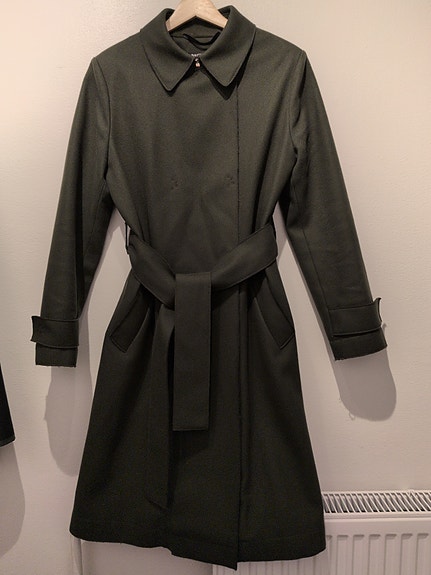 Marimekko pitkä takki villaa vihreä koko 36, Zelda