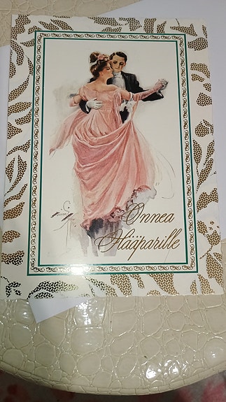 Elegantti hääpari kaksiosainen kortti Onnea Hääparille