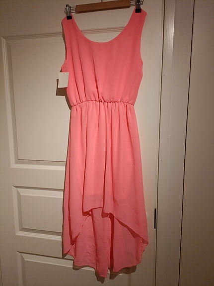 Neon pinkki Uusi sifonkimekko koko S