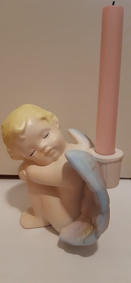 Posliini enkeli kynttilänjalka