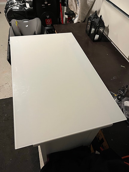 Ikea MALM Lasilevy, valkoinen, 80x48 cm