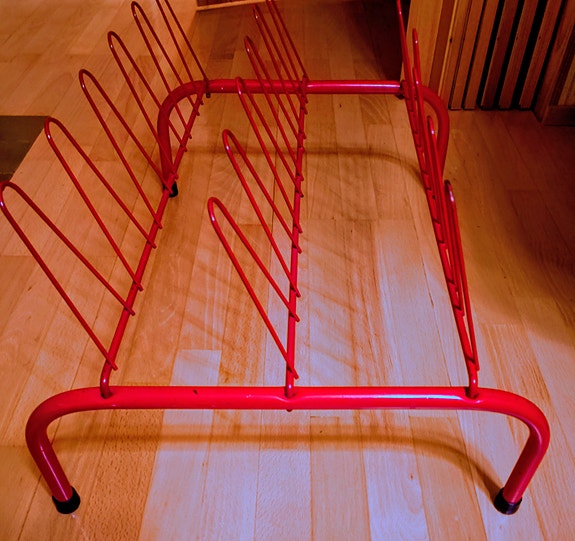 Vintage kenkäteline metallinen