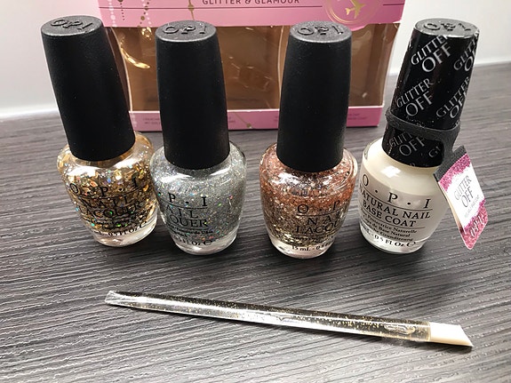 Kynsilakka 4 kpl Opi Glitter & Clamour + kynsinauhatikku / uusi pakkaus