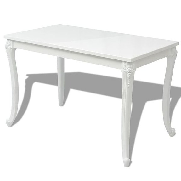 vidaXL Ruokapöytä 116x66x76 cm korkeakiilto valkoinen(sku243383
