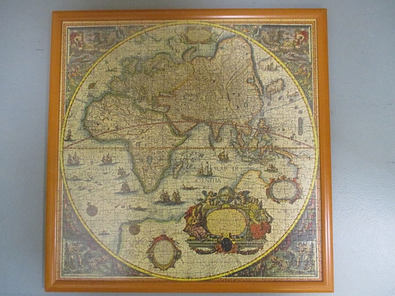 vanha kartta taulu,  koko noin 54cm/54c.