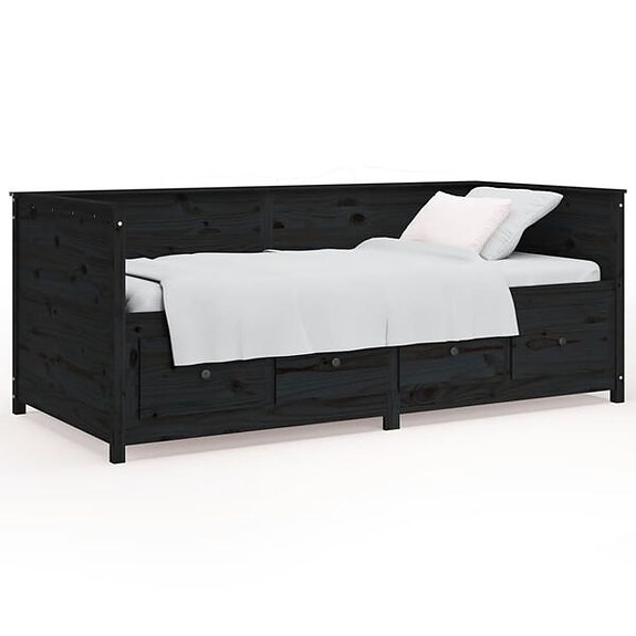 vidaXL Sohvasänky musta 80x200 cm täysi mänty(sku820910
