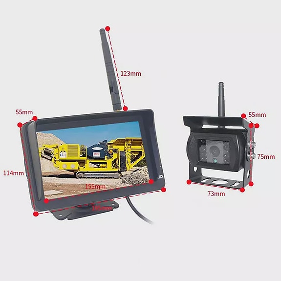 Peruutuskamera langaton HD kuvalla ja 7" LCD-näytöllä
