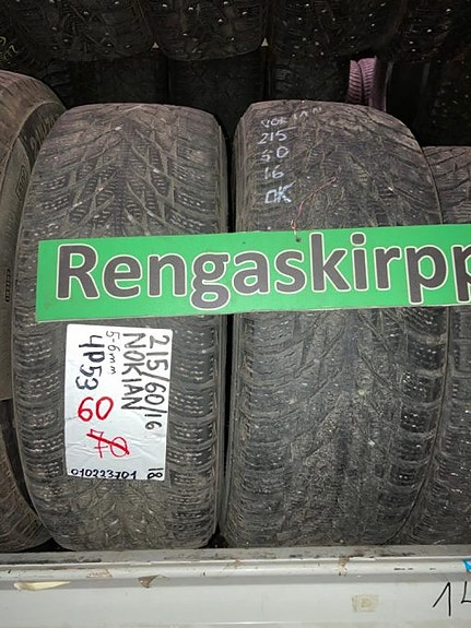 215/60R16 Nokian HKPL R3 kitka 5-6mm DOT18 2KPL