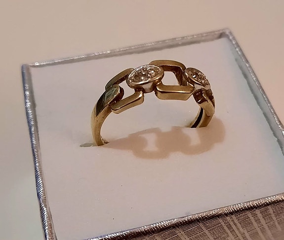 Erikoinen Unisex vanhaa kultaa 14k timantti sormus -Lahti