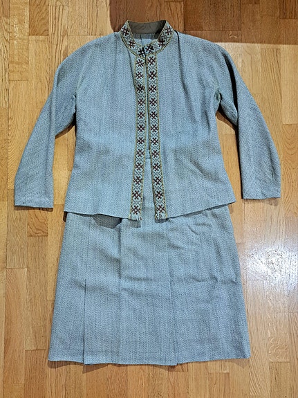 Vintage jakkupuku 50-luku 100% villaa