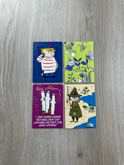 4 muumi keräilykorttia