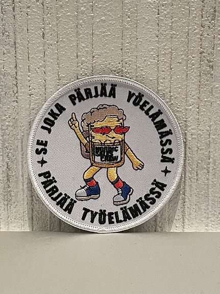 Silitettävä merkki , kangasmerkki  Halkaisija 9 cm