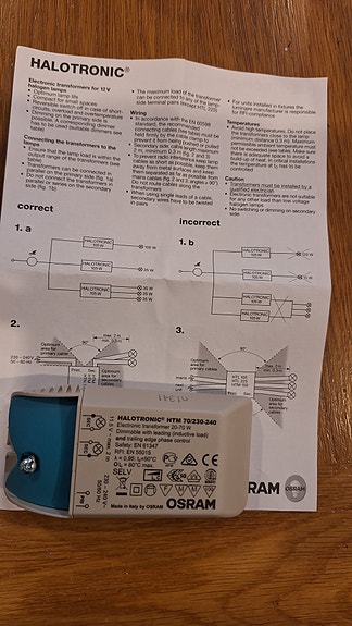 Elektroninen muuntaja 12v halogeenilampuille