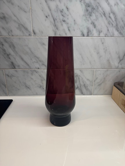 Riihimäen lasi violetti maljakko