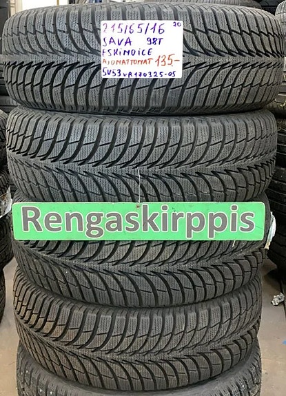 215/65R16 Sava Eskimo Ice 98T kitka ajamattomat DOT20 4KPL