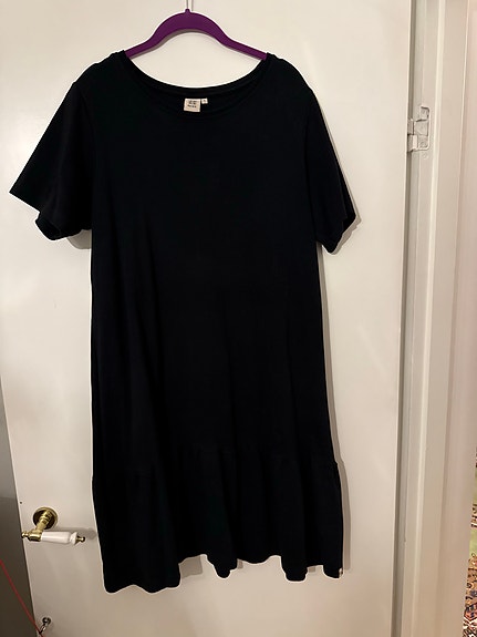 Kaiko Ruffle T-shirt Dress, Black
