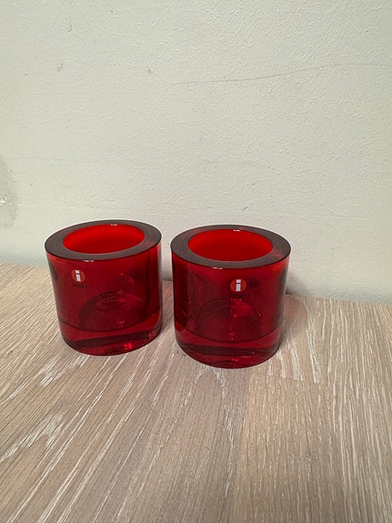 Iittala Marimekko Kivi tuikkulyhdyt punainen 2kpl