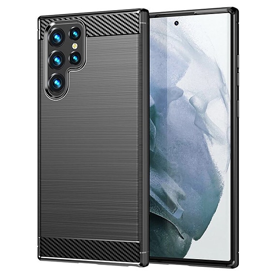 Techsuit Carbon Silicone Suojakuori, Samsung Galaxy S22 Ultra