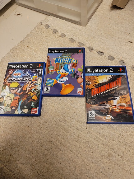 Donald duck quack attack, Ultimate Ninja 2, Burnout Revenge ps2 pelit